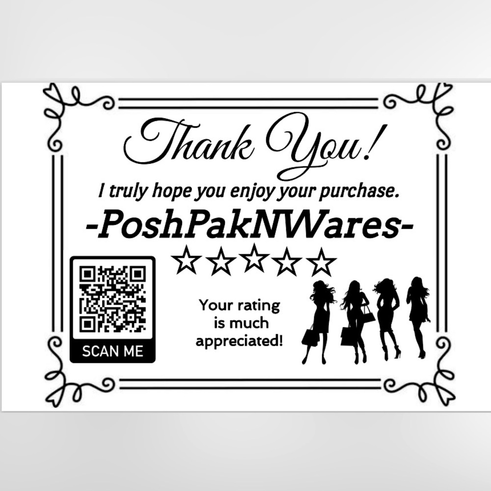 🍂20 QR CODE CUSTOM Thank You Stickers  for your posh closet extra large